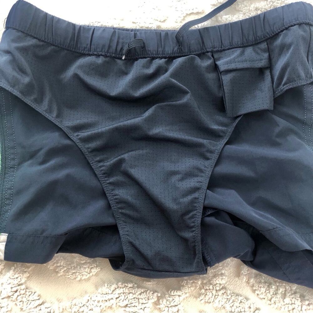 Adidas Green Navy Athletic Shorts Sports Climalite 365 Moisture Wick Fabric - Picture 13 of 16